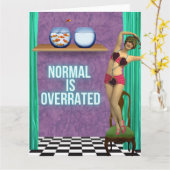 Normal is Funky en Fun Big overschatten Kaart (Gele Bloem)