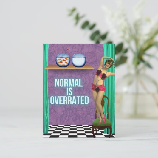 Normal is Funky & Fun te hoog. Briefkaart (Staand voorkant)