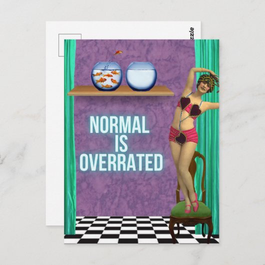 Normal is Funky & Fun te hoog. Briefkaart (Voorkant / Achterkant)