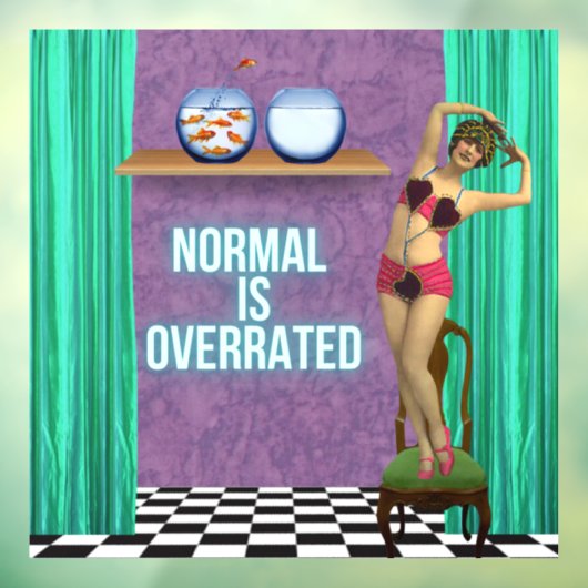 Normal is Funky & Fun te hoog. Raamsticker (Vel 3)