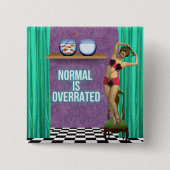 Normal is Funky & Fun te hoog. Vierkante Button 5,1 Cm (Voorkant)