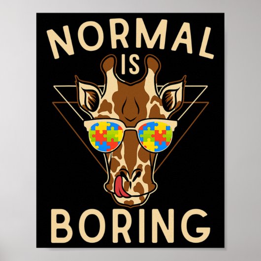 Normal is Giraffe voor autisme Poster (Voorkant)