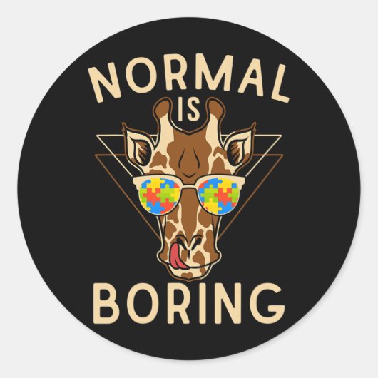 Normal is Giraffe voor autisme Ronde Sticker (Voorkant)