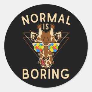 Normal is Giraffe voor autisme Ronde Sticker