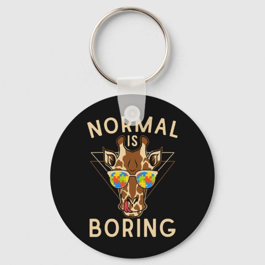 Normal is Giraffe voor autisme Sleutelhanger (Voorkant)
