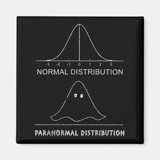 Normal Paranormal Distribution Funny Math Ghost Ha Magneet (Voorkant)
