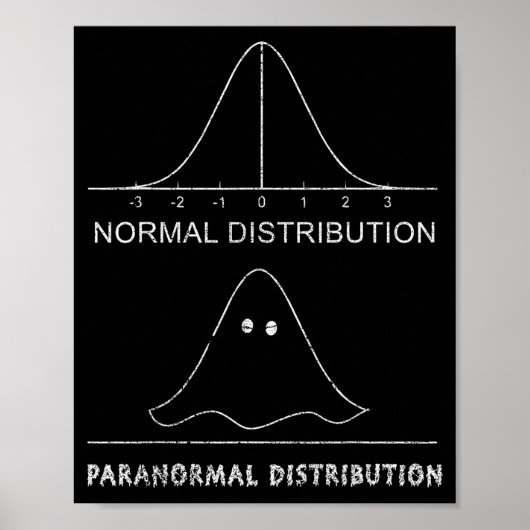 Normal Paranormal Distribution Funny Math Ghost Ha Poster (Voorkant)
