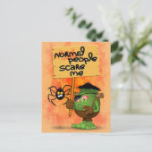 'Normal People Scare Me' Humoureuze Frankenstein Briefkaart (Staand voorkant)