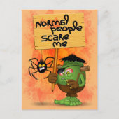 'Normal People Scare Me' Humoureuze Frankenstein Briefkaart (Voorkant)