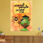 'Normal People Scare Me' Humoureuze Frankenstein Canvas Afdruk (Insitu (Woonkamer))