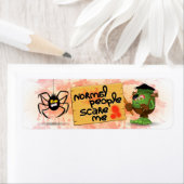 'Normal People Scare Me' Humoureuze Frankenstein Etiket (Insitu)