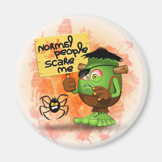 'Normal People Scare Me' Humoureuze Frankenstein Magneet (Voorkant)