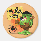 'Normal People Scare Me' Humoureuze Frankenstein Magneet (Voorkant)