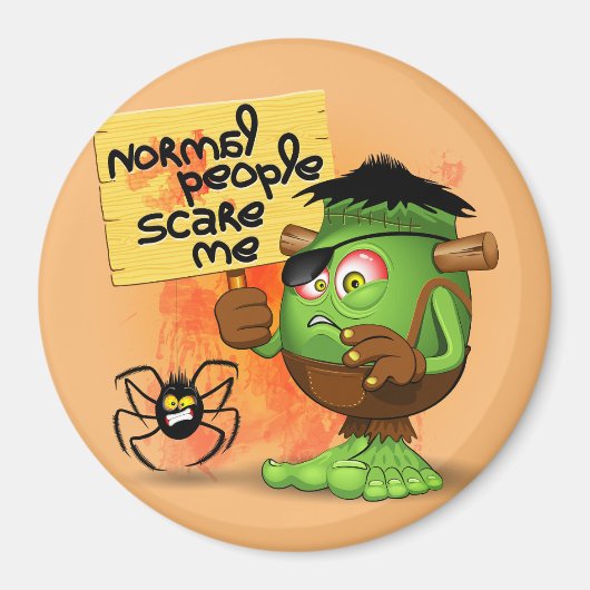 'Normal People Scare Me' Humoureuze Frankenstein Magneet (Voorkant)