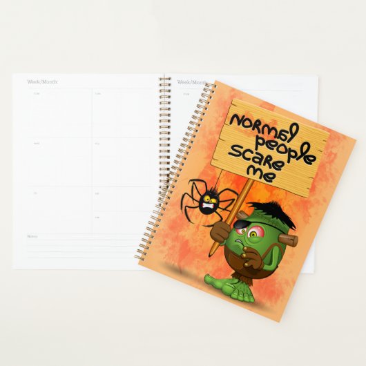 'Normal People Scare Me' Humoureuze Frankenstein Planner (Display)