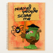 'Normal People Scare Me' Humoureuze Frankenstein Planner (Voorkant)
