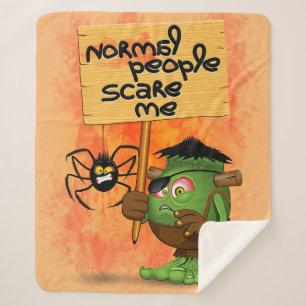 'Normal People Scare Me' Humoureuze Frankenstein Sherpa Deken