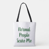 'Normal People Scare Me' Humoureuze Frankenstein Tote Bag (Achterkant)