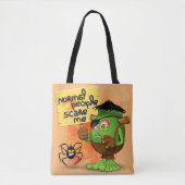 'Normal People Scare Me' Humoureuze Frankenstein Tote Bag (Voorkant)