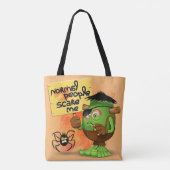 'Normal People Scare Me' Humoureuze Frankenstein Tote Bag (Achterkant)