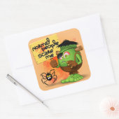 'Normal People Scare Me' Humoureuze Frankenstein Vierkante Sticker (Envelop)