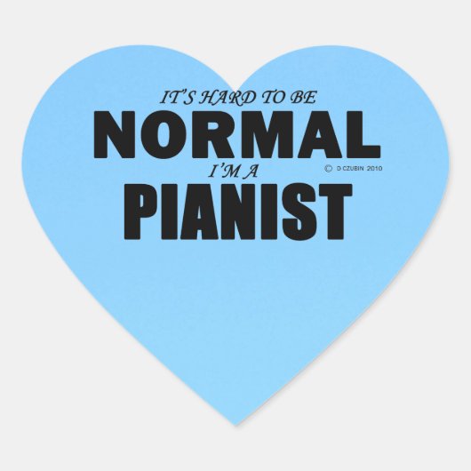 Normal Pianist Heart Sticker (Voorkant)