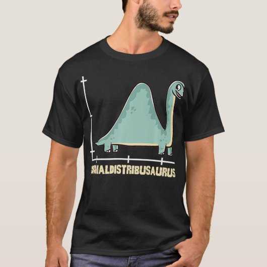 Normaldistribusaurus Dinosaur Funny Statistics Mat T-shirt (Voorkant)