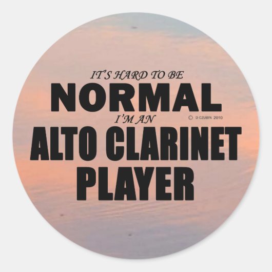 Normale Alto Clarinet Player Classic Round Sticker (Voorkant)