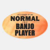 Normale Banjo Player Oval Sticker (Voorkant)