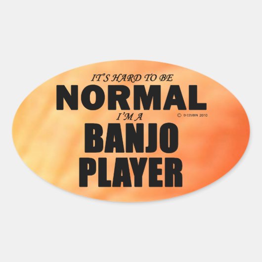 Normale Banjo Player Oval Sticker (Voorkant)