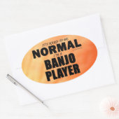 Normale Banjo Player Oval Sticker (Envelop)