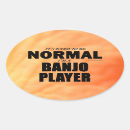 Normale Banjo Player Oval Sticker