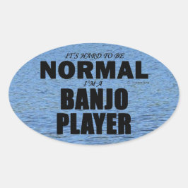 Normale Banjo Player Oval Sticker