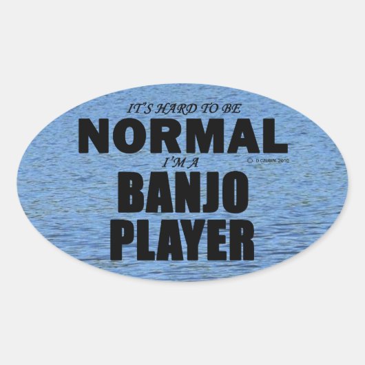 Normale Banjo Player Oval Sticker (Voorkant)