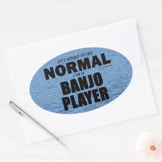 Normale Banjo Player Oval Sticker (Envelop)