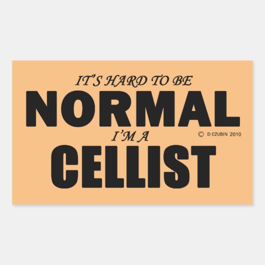 Normale Cellist Rechthoekige Sticker (Voorkant)