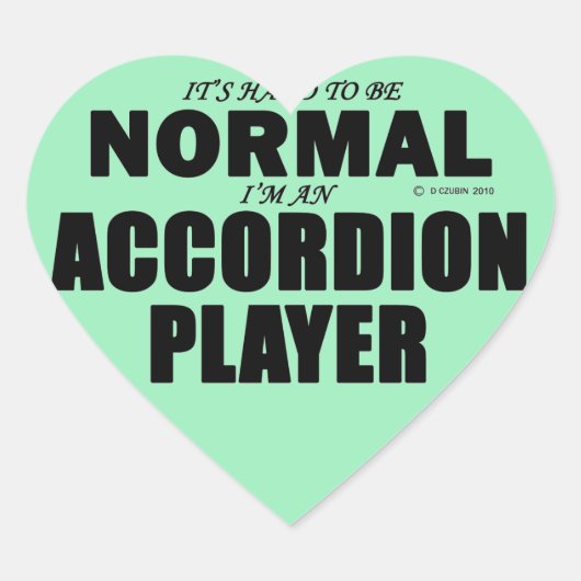 Normale cordion Player Heart Sticker (Voorkant)