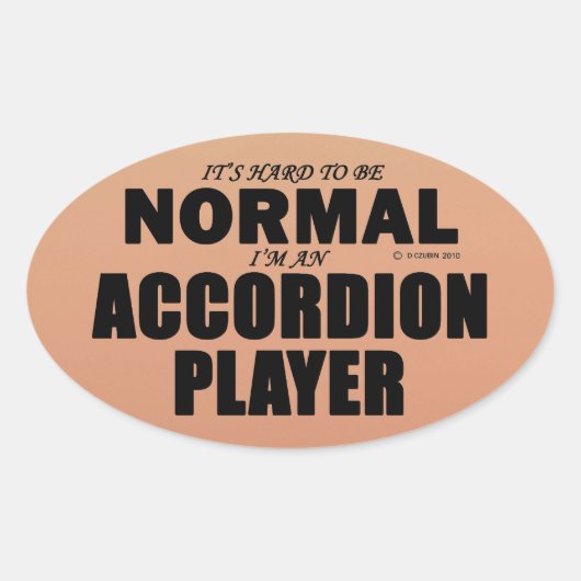 Normale cordion Player Oval Sticker (Voorkant)