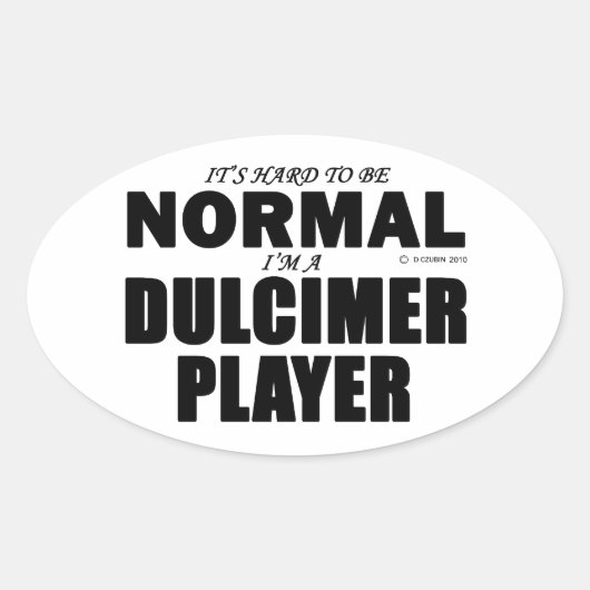 Normale Dulcimeerspeler Ovale Sticker (Voorkant)
