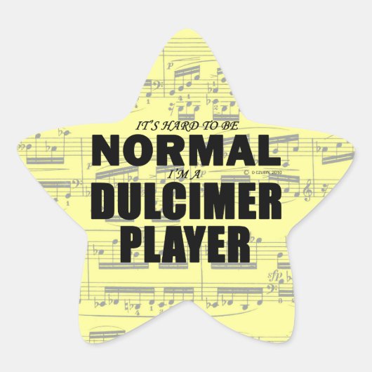 Normale Dulcimer Player Star-Sticker Ster Sticker (Voorkant)