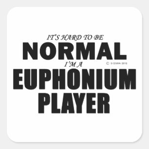 Normale Euphonium Player Vierkante Sticker