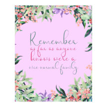 Normale familie, humor quote voor Poster met cadea