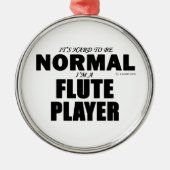 Normale Flute Player Metalen Ornament (Voorkant)