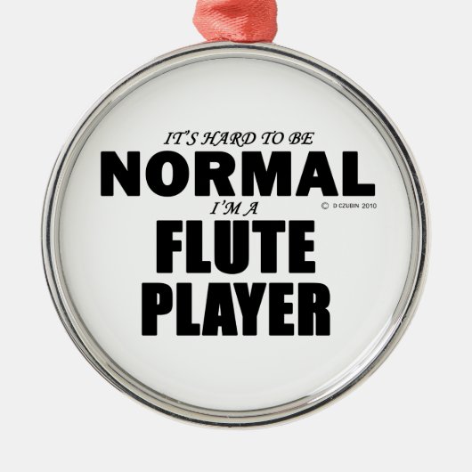 Normale Flute Player Metalen Ornament (Voorkant)