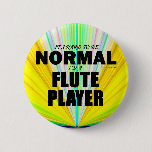 Normale Flute Player Ronde Button 5,7 Cm