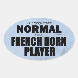 Normale Franse Ovaal van Horn Player Sticker