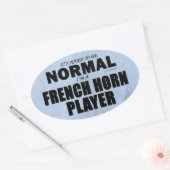 Normale Franse Ovaal van Horn Player Sticker (Envelop)