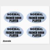 Normale Franse Ovaal van Horn Player Sticker (Vel)