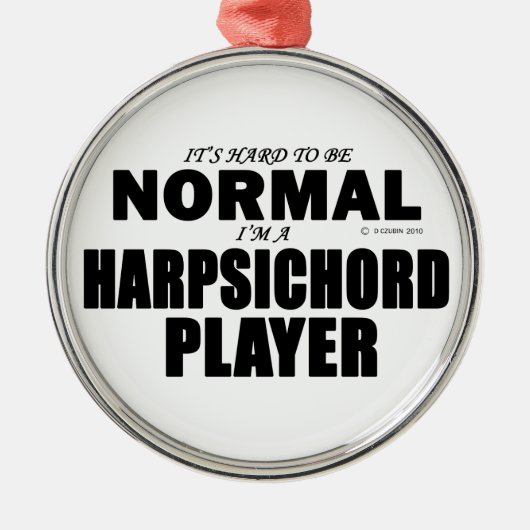 Normale Harpsichord Player Metalen Ornament (Voorkant)