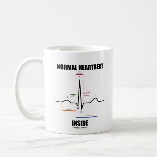 Normale hartslag binnenin (ECG EKG) Koffiemok (Links)